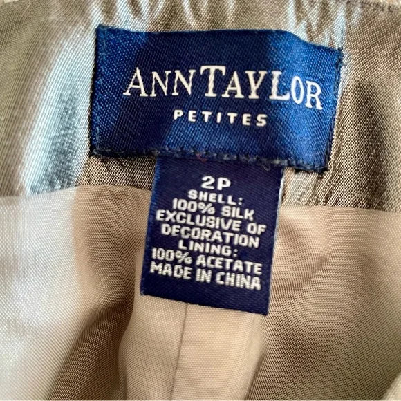 Stunning Ann Taylor Metallic Gray Women's Sweater/Silk Pants Set Size: XS 2P - Picture 15 of 17